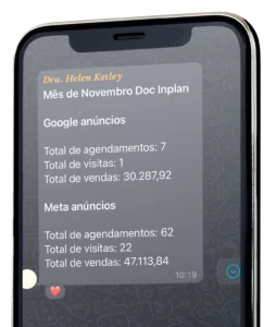 Print de resultados enviado à Doc Inplan em novembro